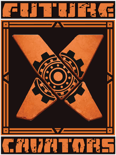 future x-cavators roboμάθεια fll 2026 team logo unearthed greece